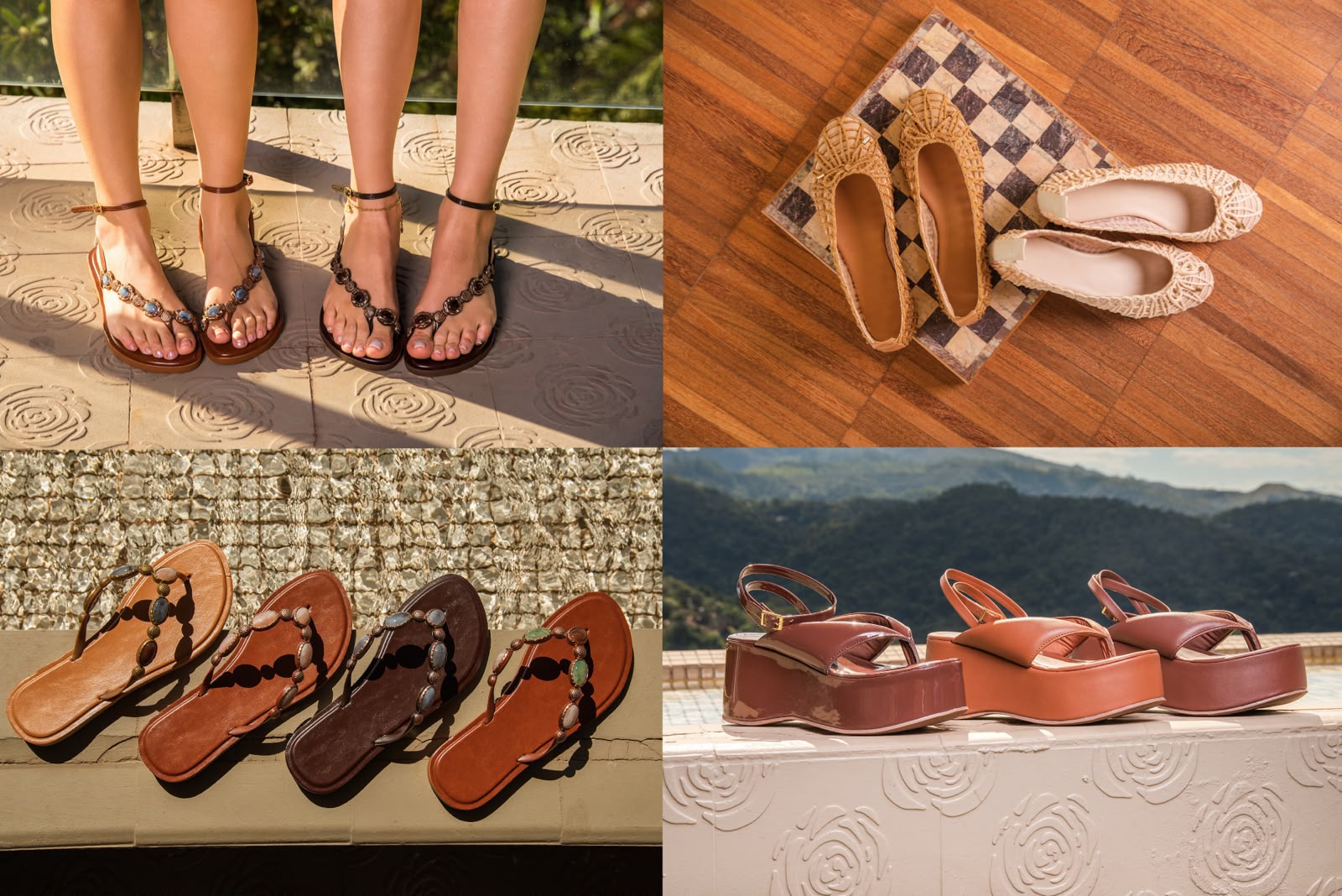 Mix de calçados femininos: sapatilhas, rasteiras, botas e scarpins